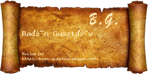 Baán Gusztáv névjegykártya